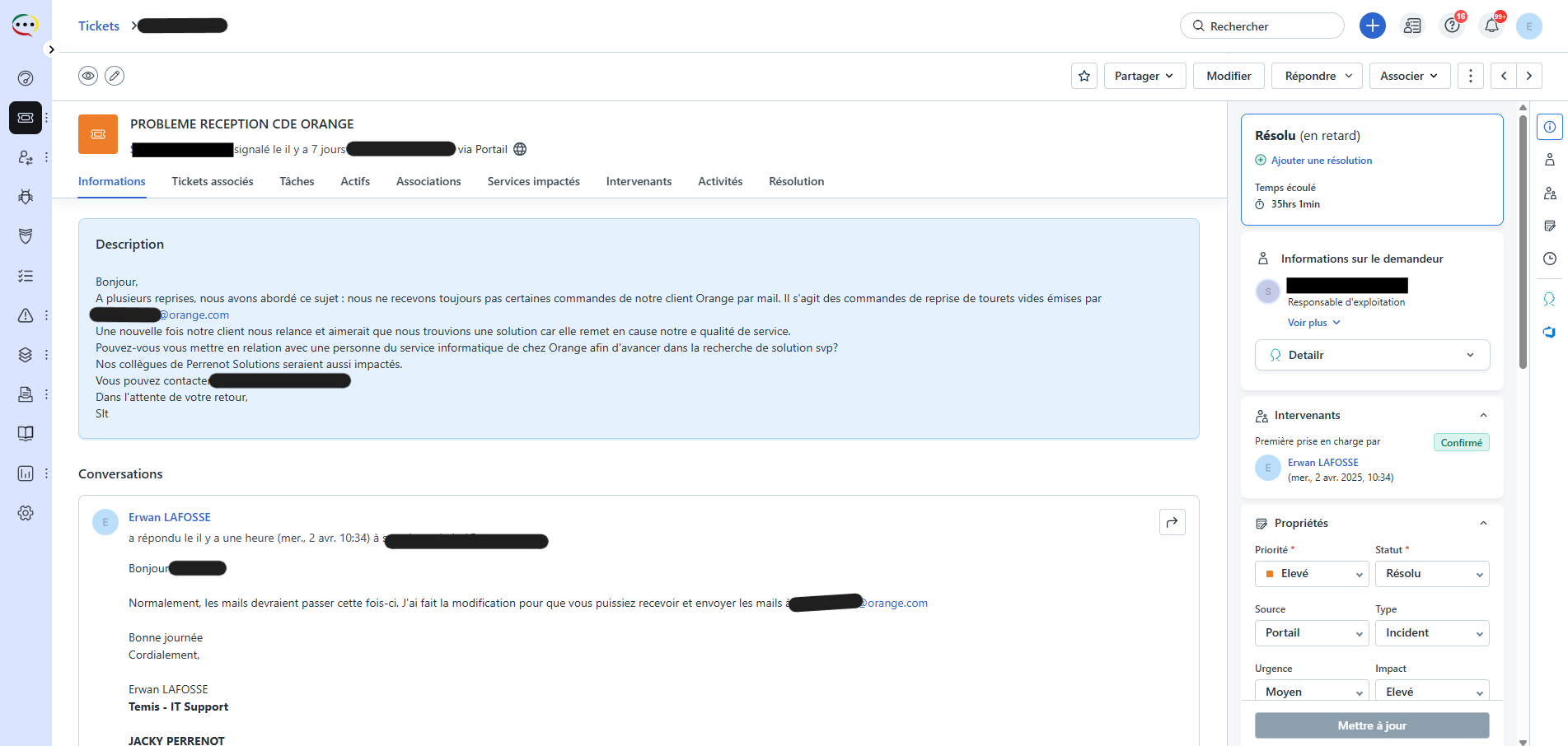 Résolution de ticket